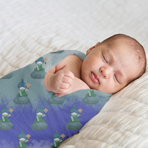 Wayne The White Shark Swaddle Blankets